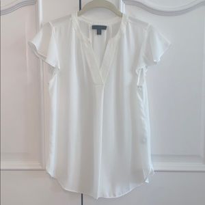 J Crew Short Sleeve Ruffle Blouse